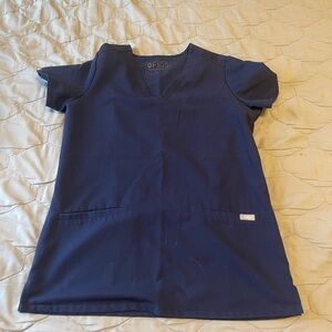 XS navy figs scrub set